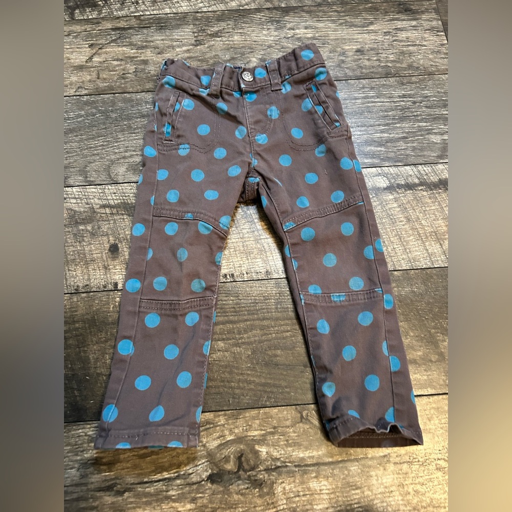 The Children’s Place grey jeans jeggings with blue polka dots size 2t